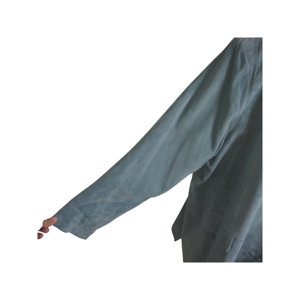 Jessica Holbrooks Mint Green Leather Suede Jacket Lined w/ Pockets Sz 3X GUC - Picture 6 of 16